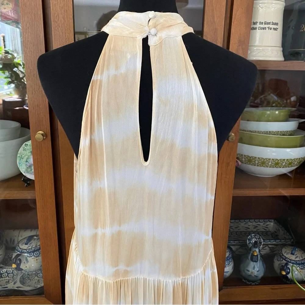 SAYLOR Amaranth Striped Tie-Dye Tiered Maxi Dress - Picture 7 of 11